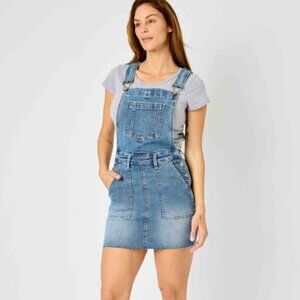Judy Blue High Waist Raw Hem Overall Skirt NWT